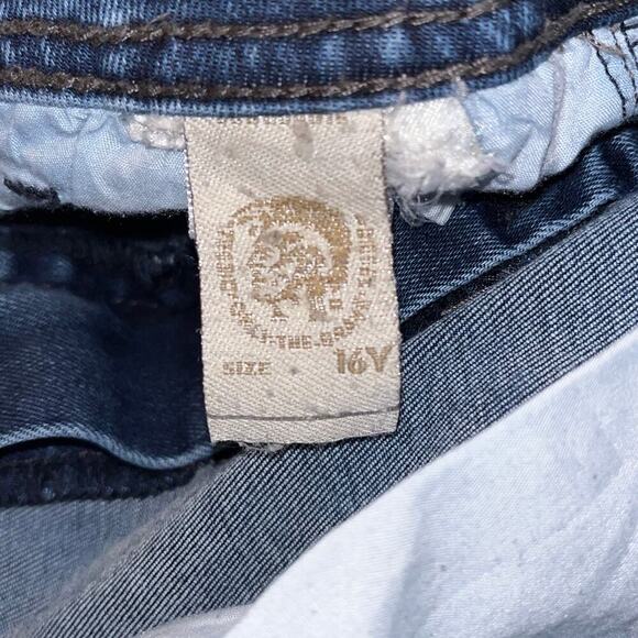 Diesel Kid Waykee-J US Jeans 16Y Regular Straight Blue Distressed Paint Splatter - Picture 8 of 10